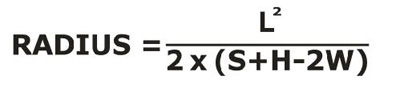 radius, Formula za izračunavanje radijusa skija