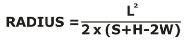 radius, Formula za izraunavanje radijusa skija